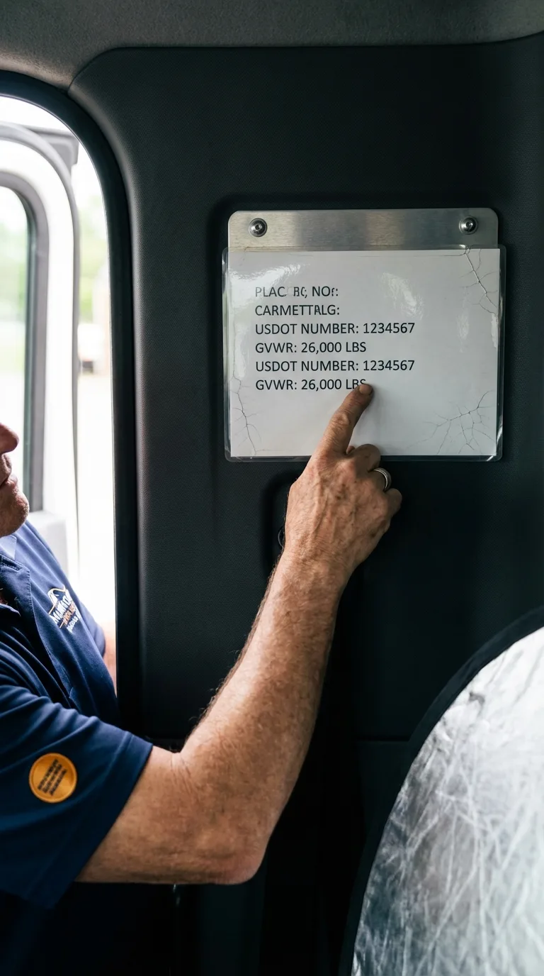 USDOT licensing placard verification in Saint Johnsbury